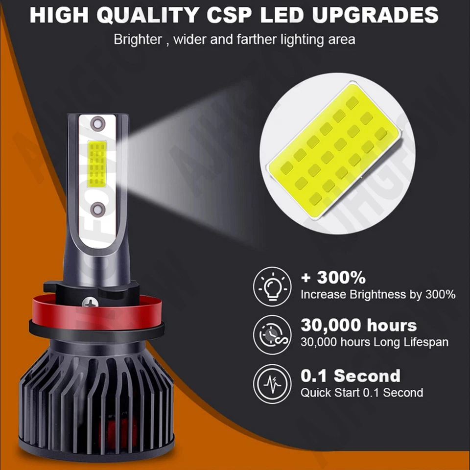 H11 Combo LED Headlight Bulbs High Low Beam kit White For Volvo S80 2007- 2013 - Image 4 of 4