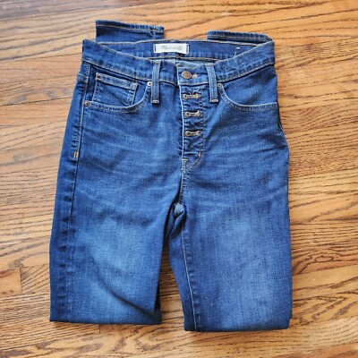 Madewell Womens Denim Blue Inch High Rise Skinny Jeans Size 25