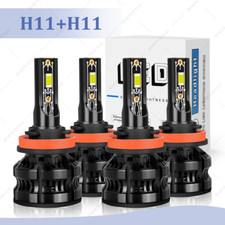 4X H11 H11 2-side LED Headlight Kit High Low Beam Bulbs Super Bright 6500K White
