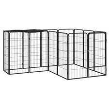 NNEVL 14-Panel Dog Playpen Black 50x100 cm Powder-coated Steel