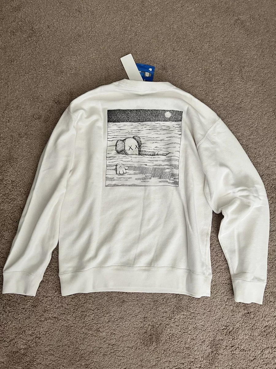 Kaws Uniqlo 2023 White Supreme Sweatshirt Long Sleeve sweater Men s Medium