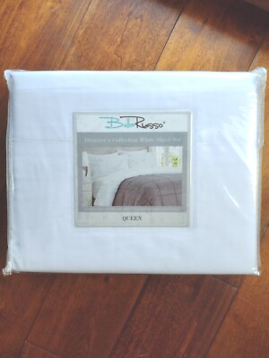 Brand New Bella Russo Dreamer s Collection Queen Size 4 Piece White Sheet Set!