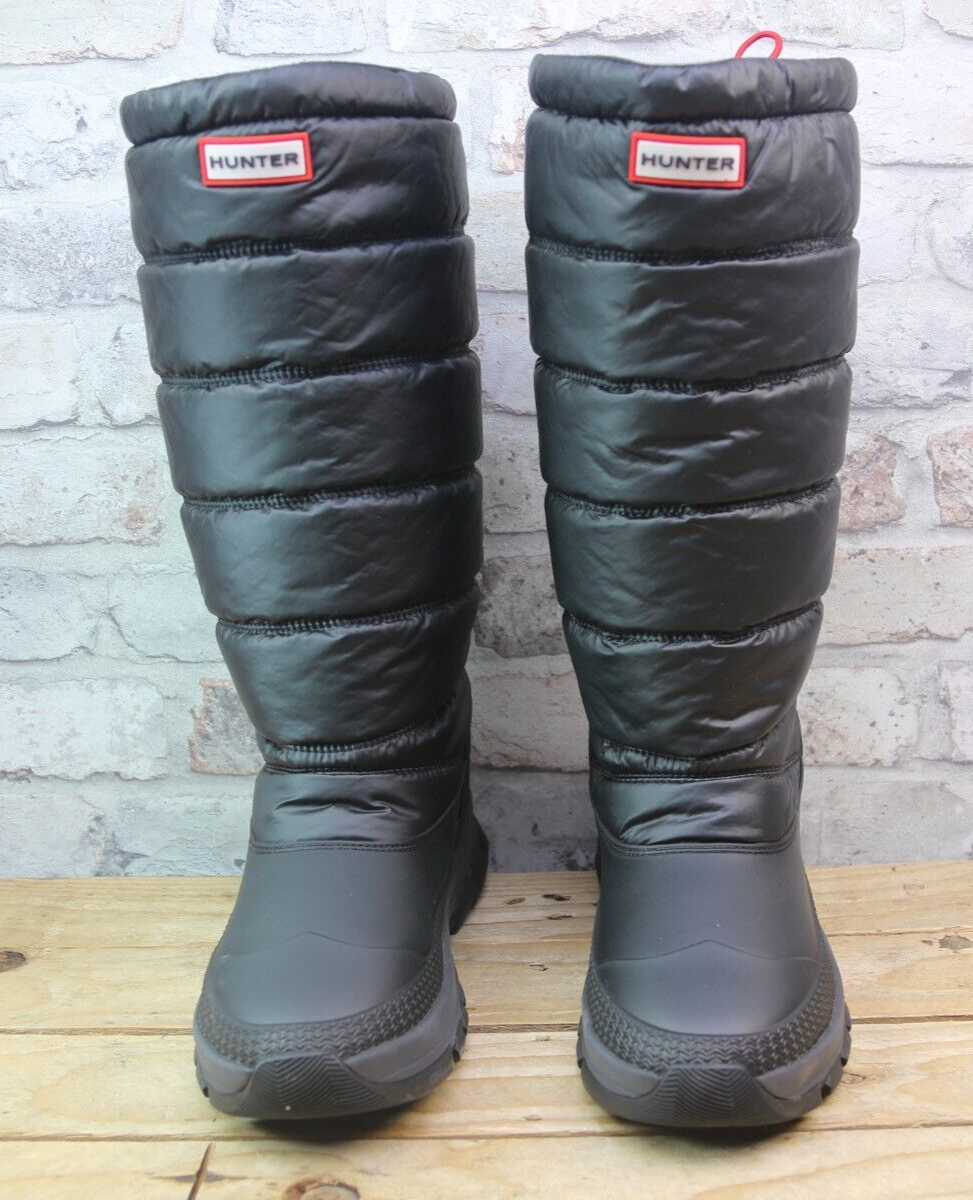 WOMENS HUNTER INTERPID TALL INSULATED BLACK SNOW SKI WINTER BOOTS UK 6