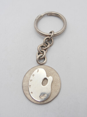 Cozzi Gioielli 925 Silver Keychain Color Palette Painter Artist Handmade