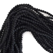 Matte Black Onyx Round Beads Gemstone 15" Strand 6mm 8mm 10mm AAA 