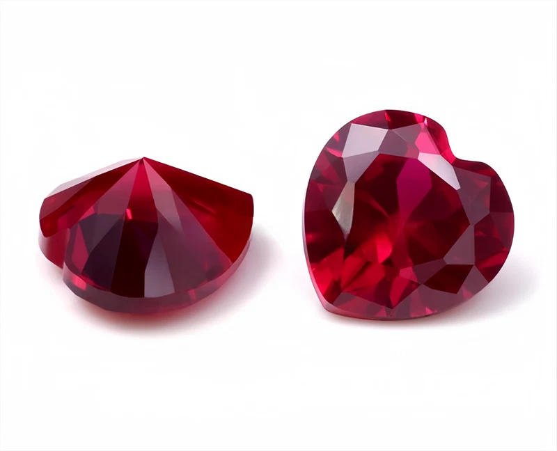 Wholesale Top quality Heart Pigeon blood Red Ruby Lab Created Loose Gems 10pcs - Image 4 of 4