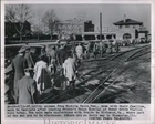 1952 Press Photo Airmen From Wichita Falls Walk to Taxicabs - neb96924
