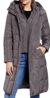 Cole Haan $340 Women s Parka Real Down Feather Puffer Coat GRAY Size XXS