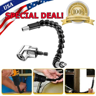 Right Angle Drill Adapter Flexible Shaft Extension Bits & Screwdriver ...