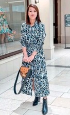 ZARA  BLUE / BLACK PRINTED MIDI COLLARED SHIRT DRESS WITH BELT SIZE MEDIUM BNWT 