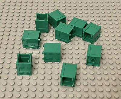 Lego 10 Pieces City Mini Figures Green Container Crate Box 2x2x2