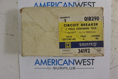 Square D Q1B290 Q1B 2P 240V 90 AMP Circuit Breaker - NEW - OBSOLETE
