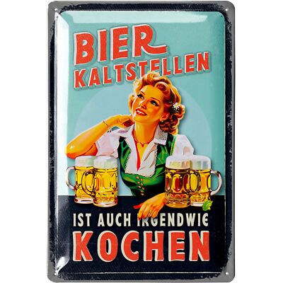 Retro Blechschild BIER lustige Schilder mit Sprüchen als Bar Dekoration 20x30cm