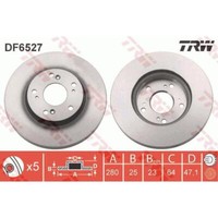 TRW 2X Bremsscheibe Vorne Ø280 Mm BelüFtet Lackiert FüR Honda Civic IX FB FG
