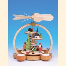 Teelicht Stufen-Pyramide farbig Seiffener Kirche mit Engel & Bergmann Erzgebirge