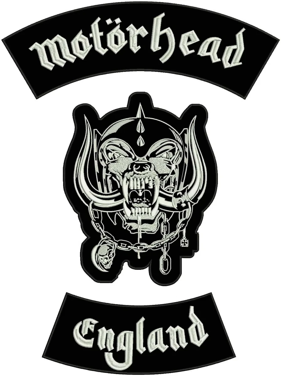Large Motorhead England embroidered patches set - Motörhead biker back warpig