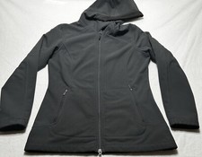 Marmot Jacket Hooded Fleece Lined Full Zip Women s Size Small Black SCUFF READ