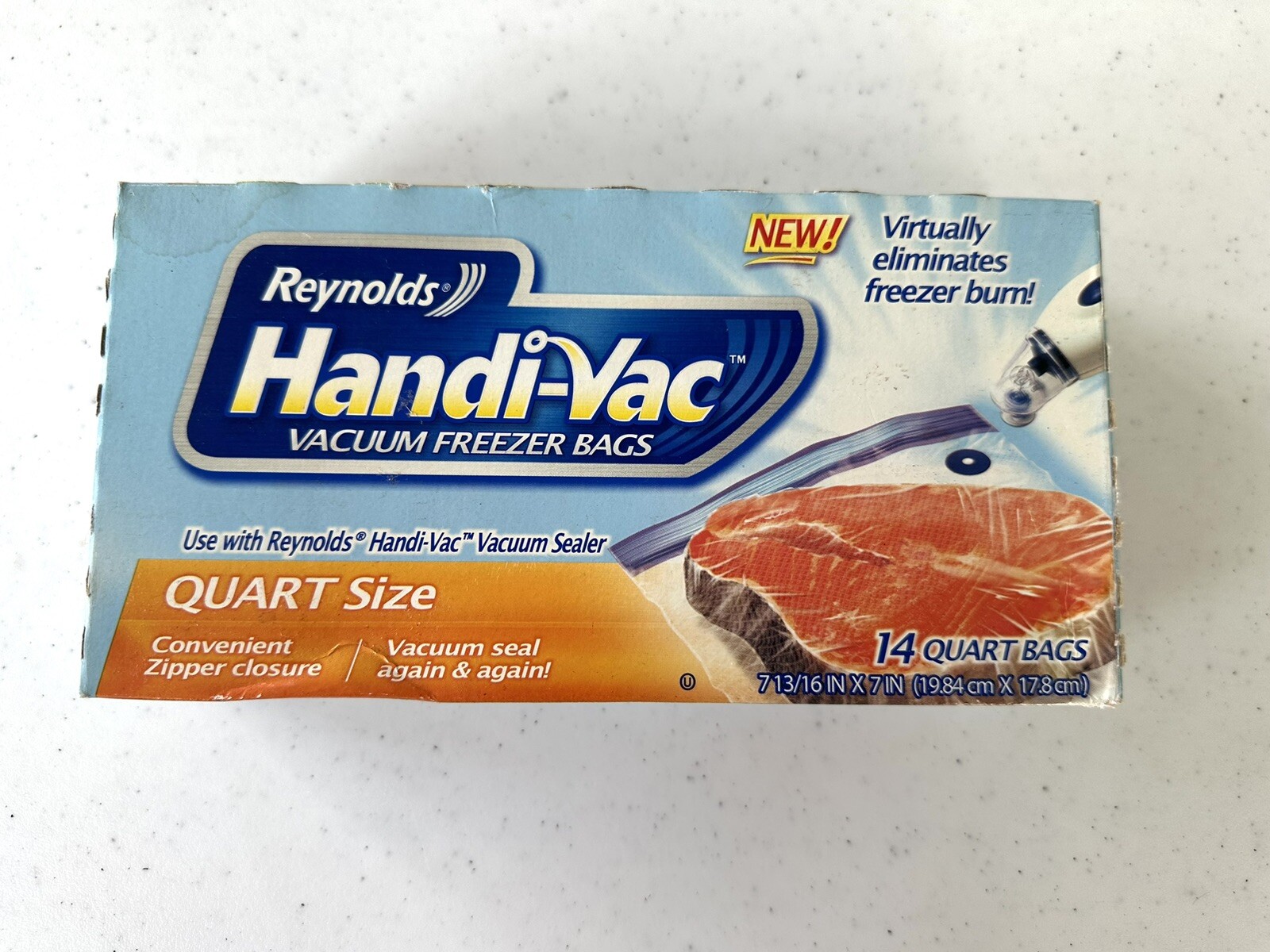 New In Box Reynolds HandiVac Vacuum Freezer Bags Quart Size 14ea. eBay