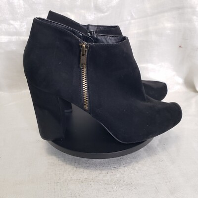 Madden Girl Women's Faux Suede Black Booties Ankle Boots Size 10