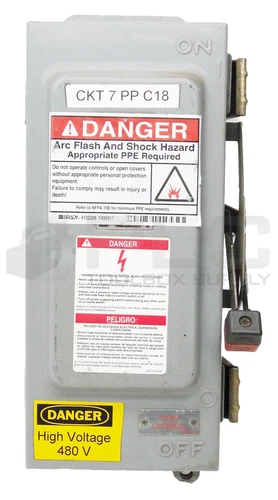 SQUARE D H361A  SER E2 FUSIBLE SAFETY SWITCH TYPE 12K ENCLOSURE 30A 600V