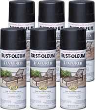 7220830-6PK Stops Rust Textured Spray Paint, 12 Oz, Black, (Pack of 6)