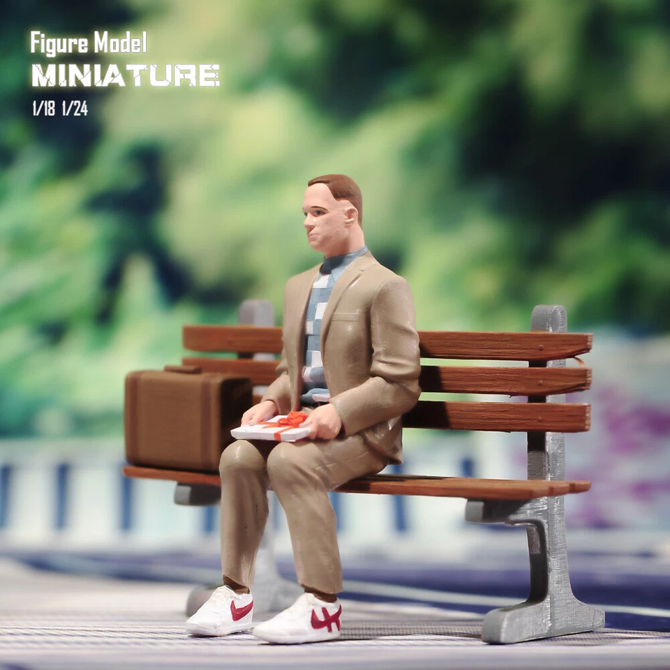1/18 1/24 Tom Hanks' "Forrest Gump Chair" Miniature Model Scene Props Toys - Image 3 of 4