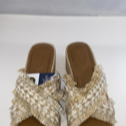 Platform Wedge Heel Sally Beach Shoes Size 7 Memory Foam Universal Thread Tan - Picture 7 of 8