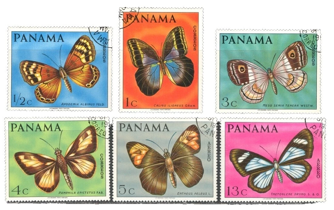 Mariposas sellos de Panamá