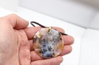 Valentine Dendritic Moss Agate Necklace Natural Stone Pendant 14k Gold & Cord — photo 7