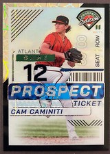 2024 Panini Prospect Edition Holo Ticket Black Velocity Cam Caminiti /39 Braves