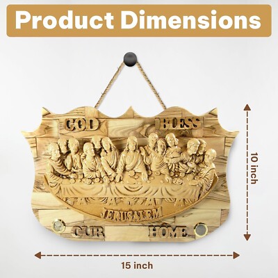 Last Supper Olive Wood Master Piece Carved in the Holy Land City of Jerusalem...