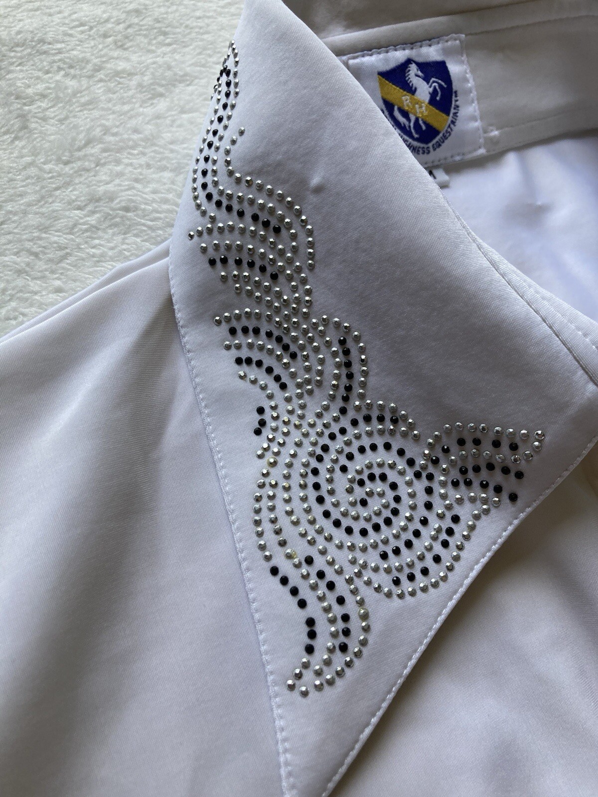Royal Highness Equestrian Zip Up Show Shirt With Rhinestones Sz MED - Set Of 2