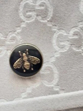 Gucci stamped button 1 pieces  black / gold  13 mm 0,5 inch 