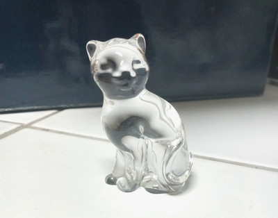Lenox Fancy Cat Collection, Clear Crystal Cat Tall Elegant Glass Figurine Decor