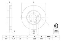 1X Bosch 0 986 479 C50 Bremsscheibe FüR Mercedes-Benz