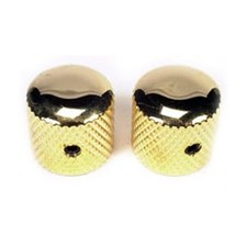 Peavey Two High Quality Metal Dome Guitar Knobs Gold With Knurled Grip 73200 New