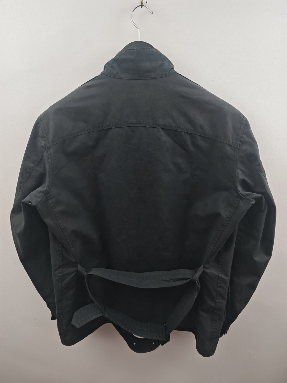 Barbour International Union Jack Waxed Jacket Black Mens Size Medium Biker image 3