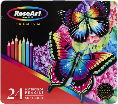 Premium 24Ct Soft Core Watercolor Pencils   Art Supplies for Drawing, Sketching,