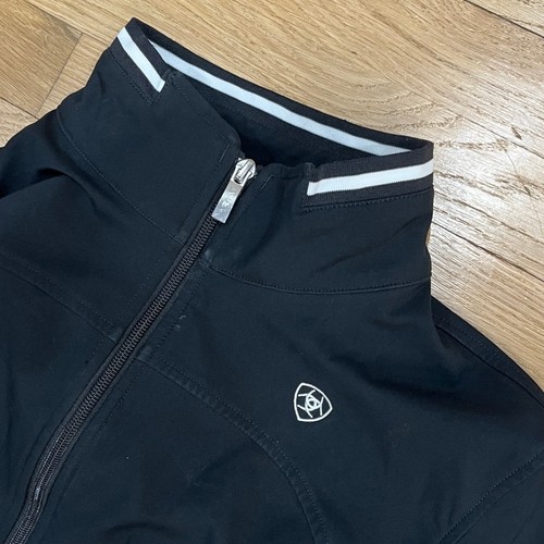 Ariat Black Softshell Jacket Womens XL Riding Jacket Full Zip Horseshoe Logo - Afbeelding 7 van 9