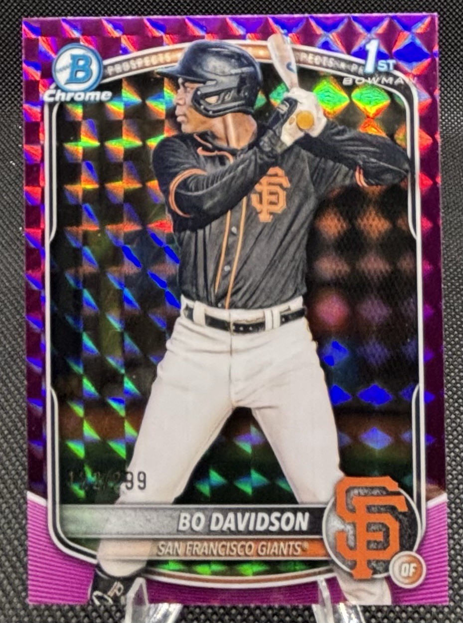 Bo Davidson 2025 Bowman Chrome 1st Fuchsia Geometric Refractor /299 SF Giants