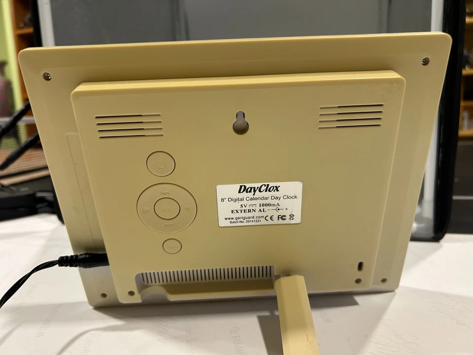 Very Nice DayClox Digital Calendar Day Clock 8" LCD w/ Adapter for Seniors, Kids - Image 3 of 4