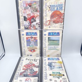 Lot of 6 SEGA SATURN Sports Games Baseball, NHL, College Slam, NFL, Golf TESTED