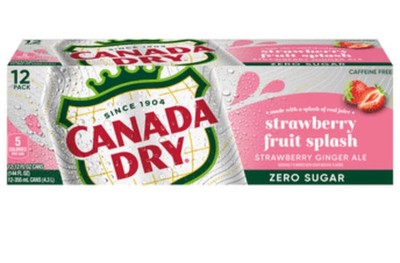 *LIMITED EDITION* Canada Dry ZS STRAWBERRY Fruit Splash Ginger Ale, 12oz, 12pk