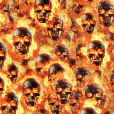 Skulls on Fire 45 - 18"x46" Hydrographic Film Hydro Dipping
