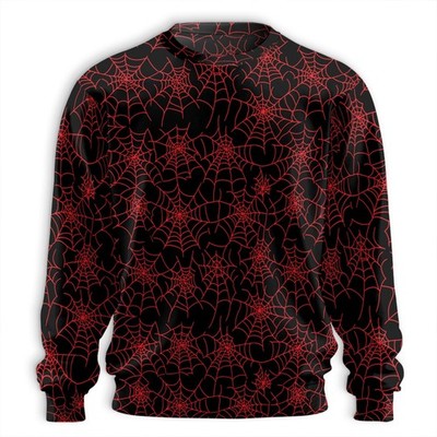 Spider Web Red Hawaiian Shirt Unisex Spooky Halloween Beach Gift