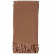 Alashan Cashmere The Classic Throw Merino  Cashmere Plain Weave Camel
