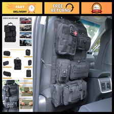 Tactical Truck Seat Organizer with Molle Panel 5 Pouches for SUV, Jeep, Pickup