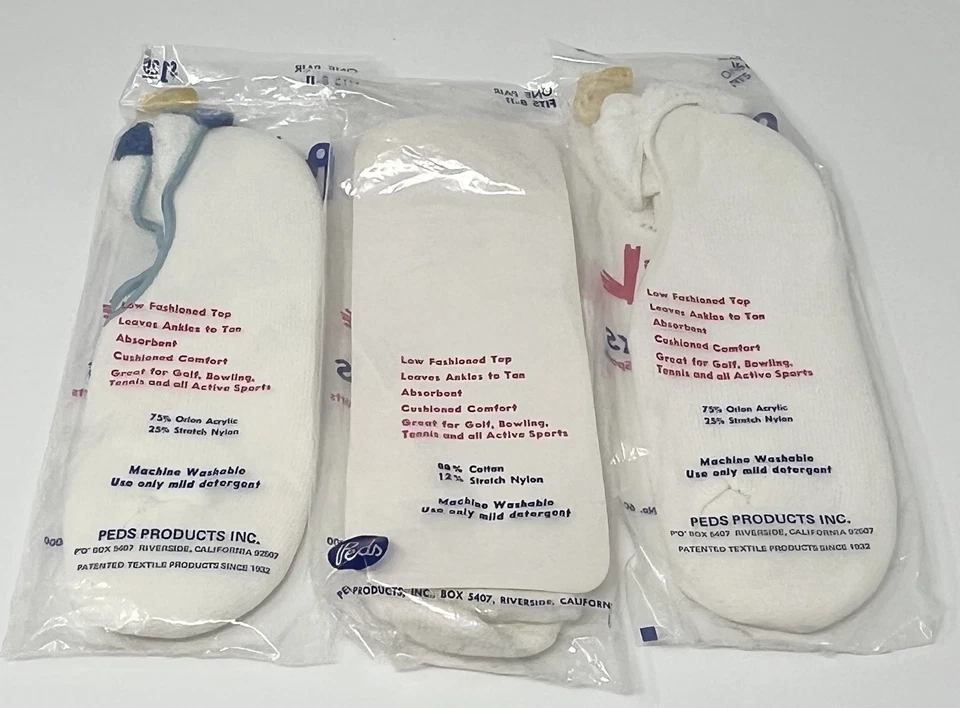 Lote De Colección 3 Peds Mujeres Borla Pom Pom Calcetines Años 80 Película Utilería Talla EE. UU. Talla 8-11 Foto 2 de 4