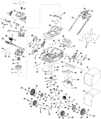 PARTS for RYOBI RY401014US  40V 21'' Walk Behind Self-Propelled  Mower