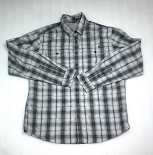Eddie Bauer Travex Men's Size Large Tall Plaid Button Up Shirt Hiking Outdoor